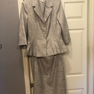 Gray Satin Dress Suit